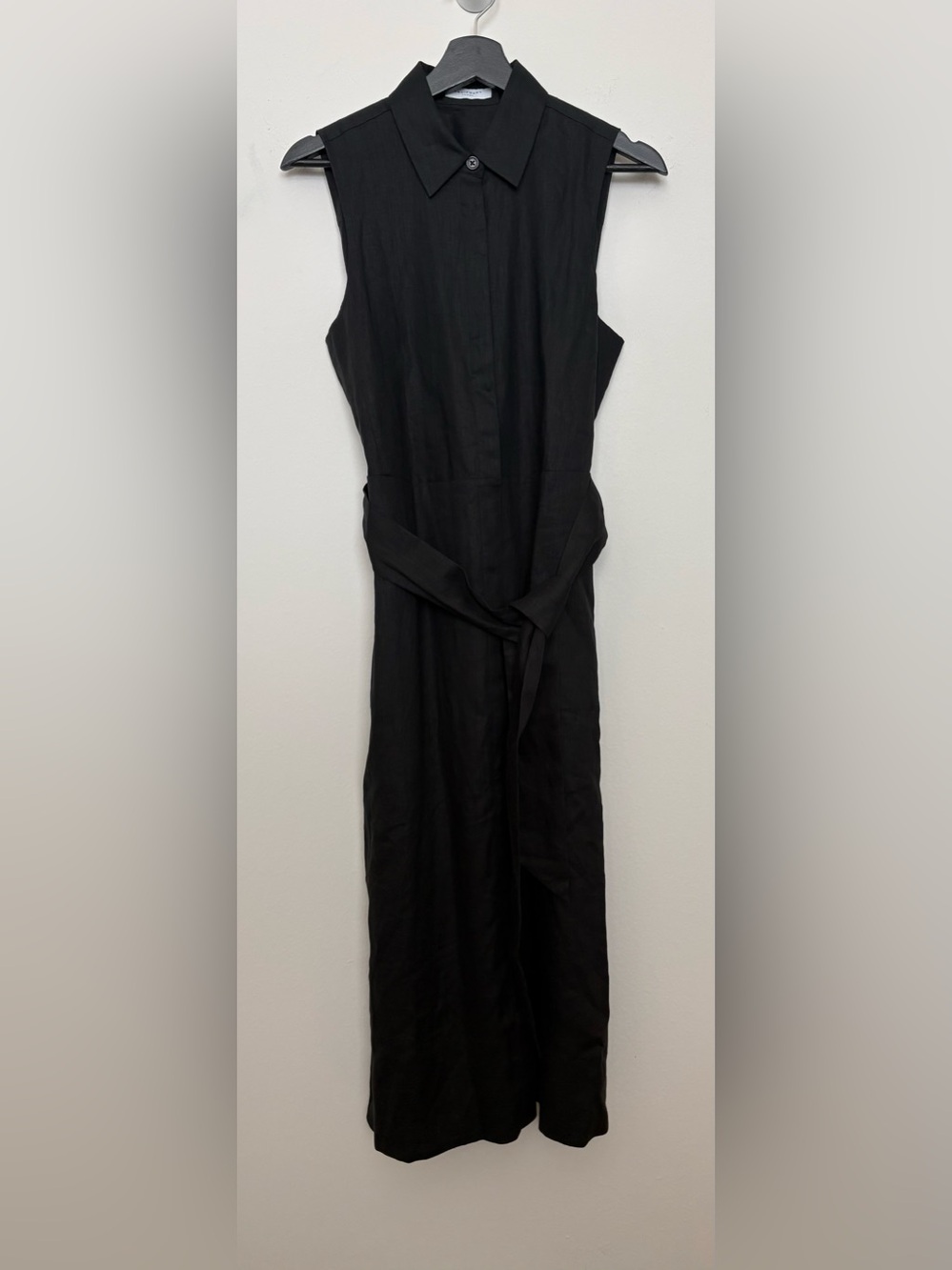 Equipment True Black Bellette 💯% Silk Button Front Dress With Belt Size S Sku#73 - Picture 1 of 11